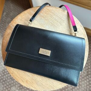 Kate Spade New York Mulberry Street Black and Pink Purse Wallet with Tags, Small
